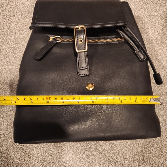 Coach Black Leather Backpack with Gold Accents - Picture 5 of 7